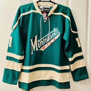 Reebok Minnesota Wild Parise #11 NHL Hockey Jersey Men's 52 Green Fight Strap